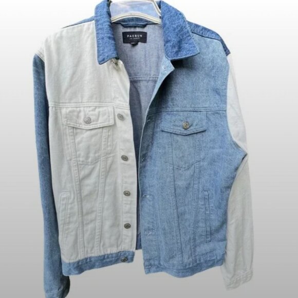 PacSun Color Block Denim Jacket - Picture 1 of 4
